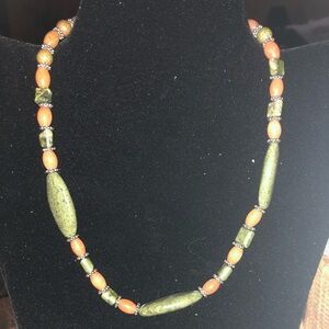 Polished rock/bead necklace